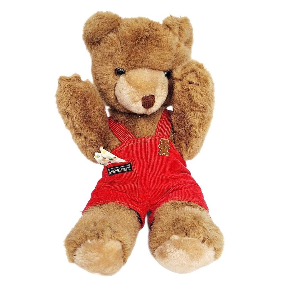 Schmid Musical Collectibles 1983 Brown Bear Red Shorts Hankerchief Gordon Fraser